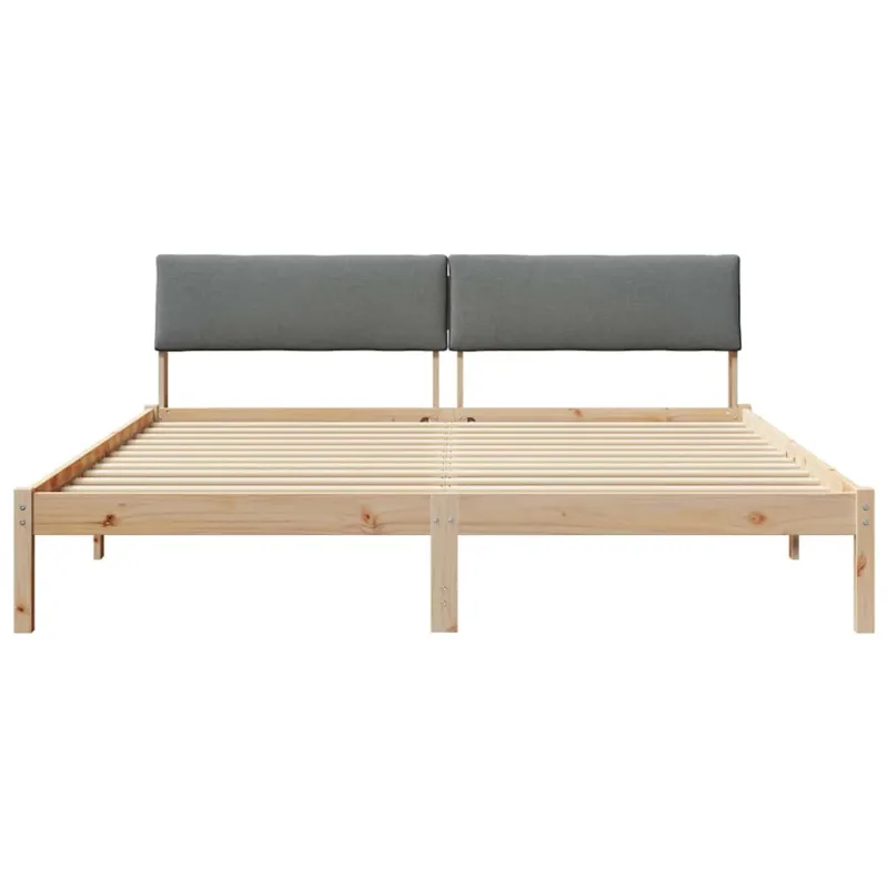 Lovos rėmas ruda ir tamsiai pilka 200 x 200 cm Pušies masyvas