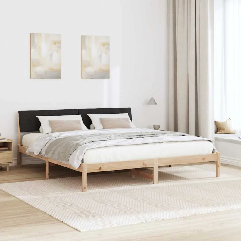 Lovos rėmas Ruda ir juoda 200 x 200 cm Pušies masyvas