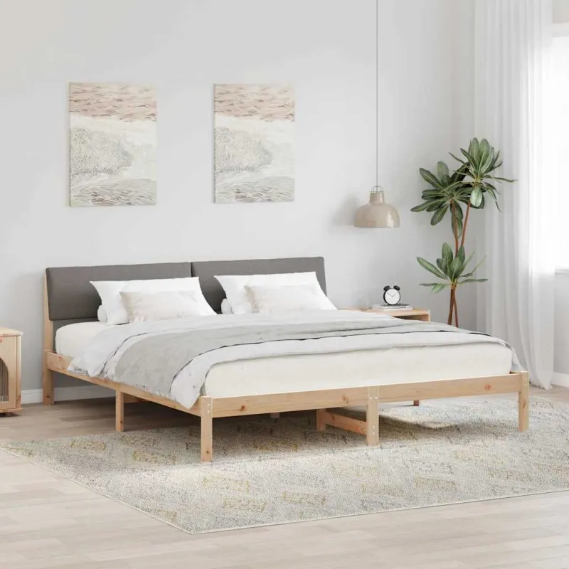 Lovos rėmas Ruda ir taupe 200 x 200 cm Pušies masyvas