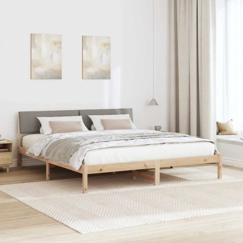 Lovos rėmas Ruda ir taupe 200 x 200 cm Pušies masyvas