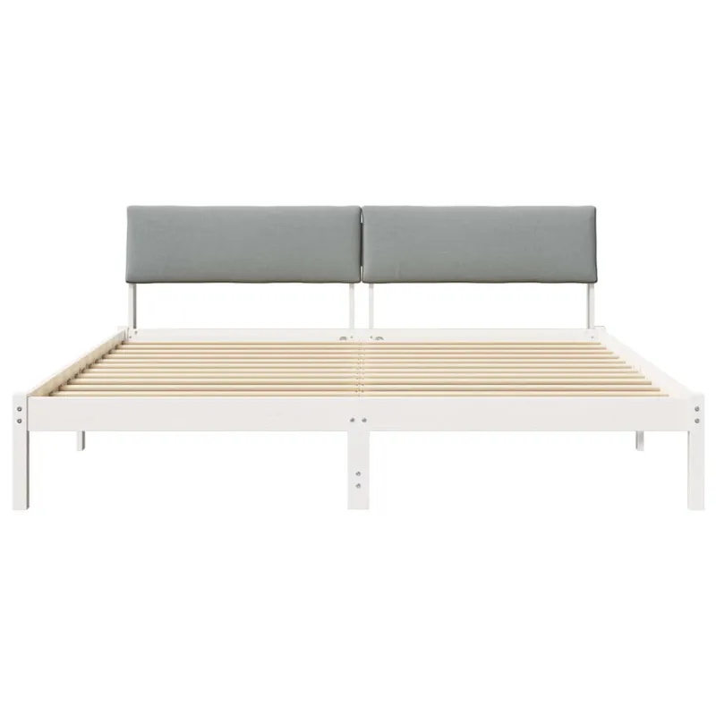 Lovos rėmas Balta ir šviesiai pilka 200 x 200 cm Pušies masyvas