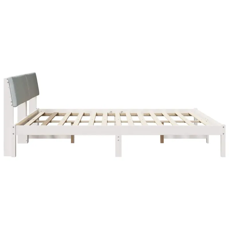 Lovos rėmas Balta ir šviesiai pilka 200 x 200 cm Pušies masyvas
