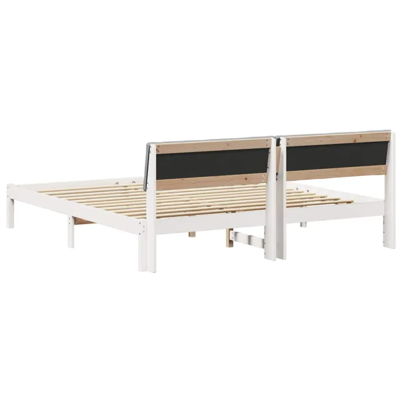 Lovos rėmas Balta ir šviesiai pilka 180 x 200 cm Pušies masyvas