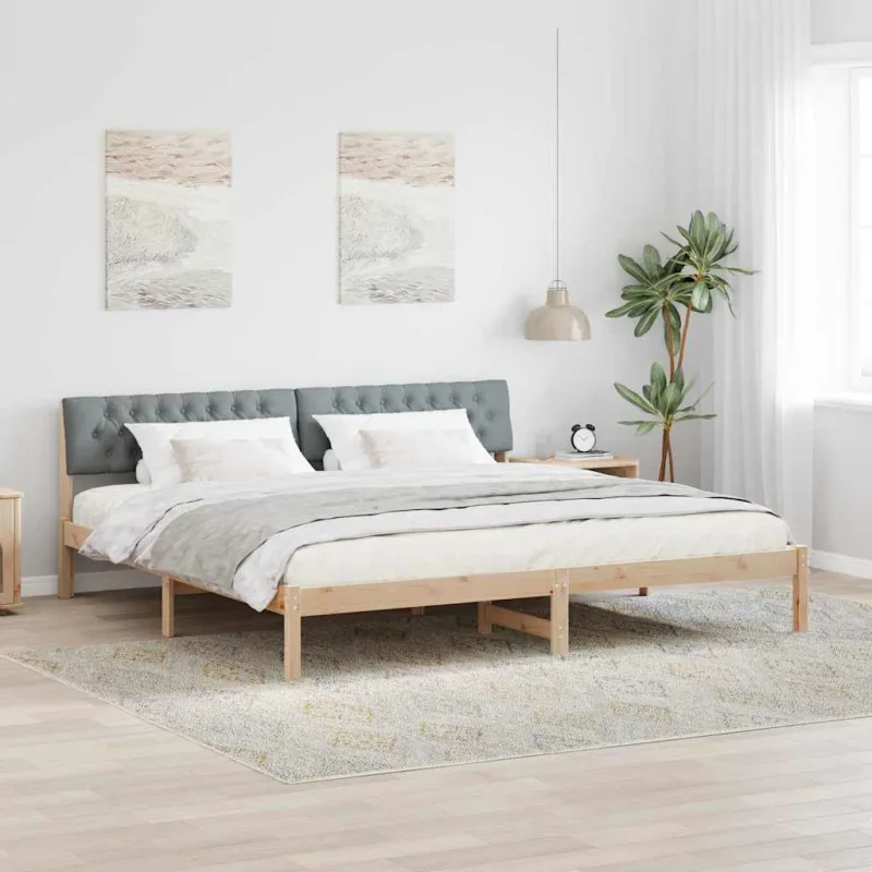 Lovos rėmas Ruda ir šviesiai pilka 200 x 200 cm Pušies masyvas