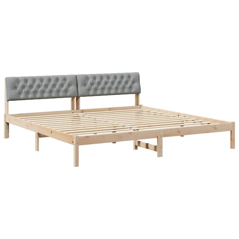 Lovos rėmas Ruda ir šviesiai pilka 200 x 200 cm Pušies masyvas