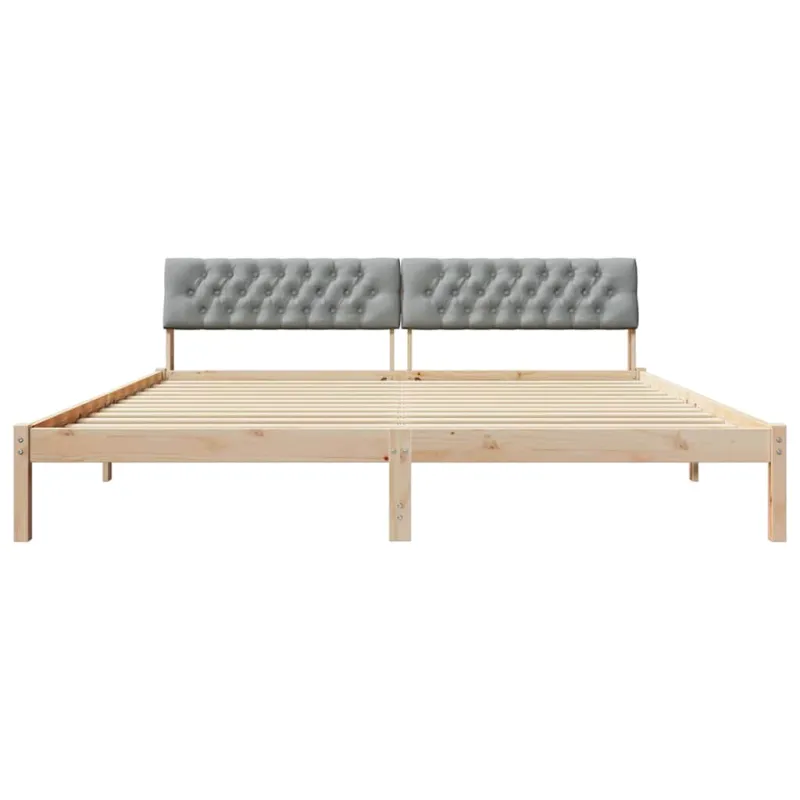Lovos rėmas Ruda ir šviesiai pilka 200 x 200 cm Pušies masyvas