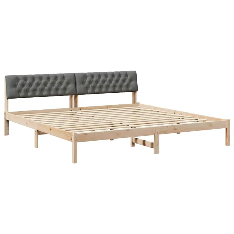 Lovos rėmas ruda ir tamsiai pilka 200 x 200 cm Pušies masyvas