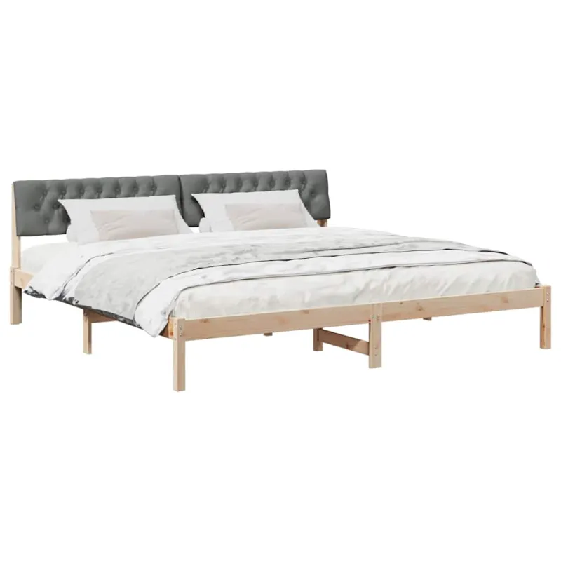 Lovos rėmas ruda ir tamsiai pilka 200 x 200 cm Pušies masyvas