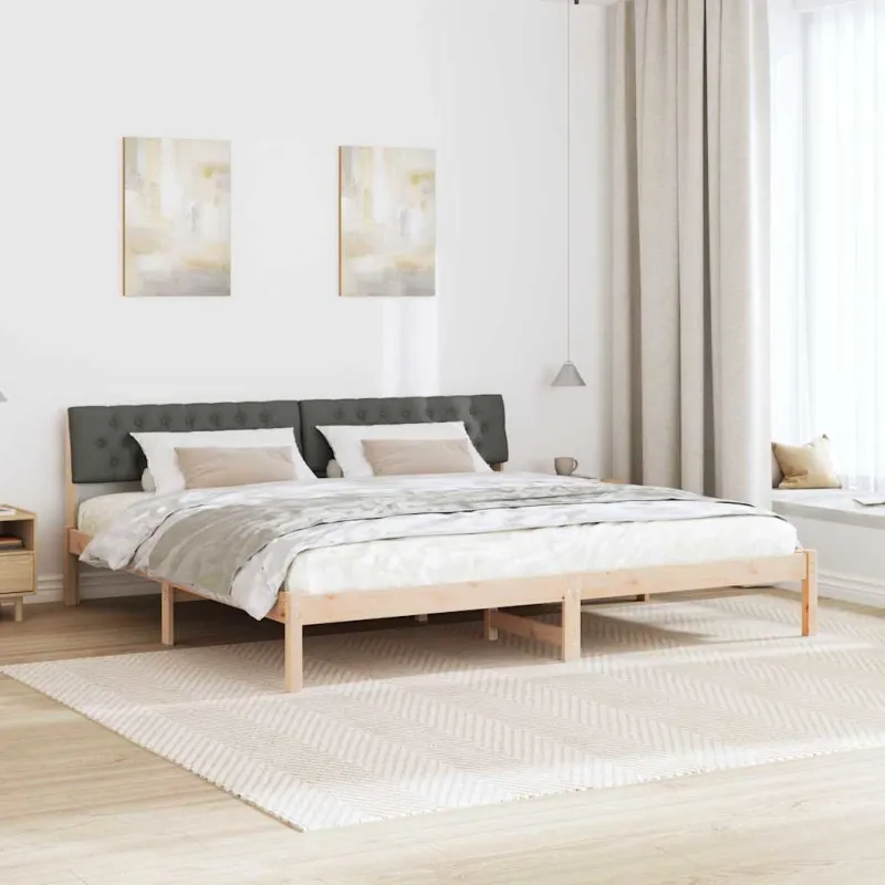 Lovos rėmas ruda ir tamsiai pilka 200 x 200 cm Pušies masyvas