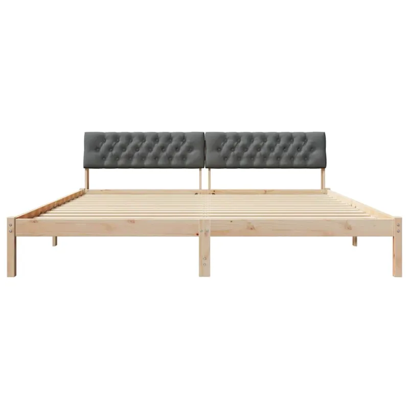 Lovos rėmas ruda ir tamsiai pilka 200 x 200 cm Pušies masyvas
