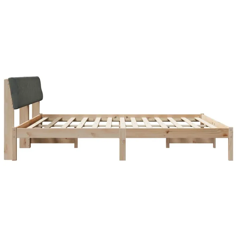 Lovos rėmas ruda ir tamsiai pilka 200 x 200 cm Pušies masyvas