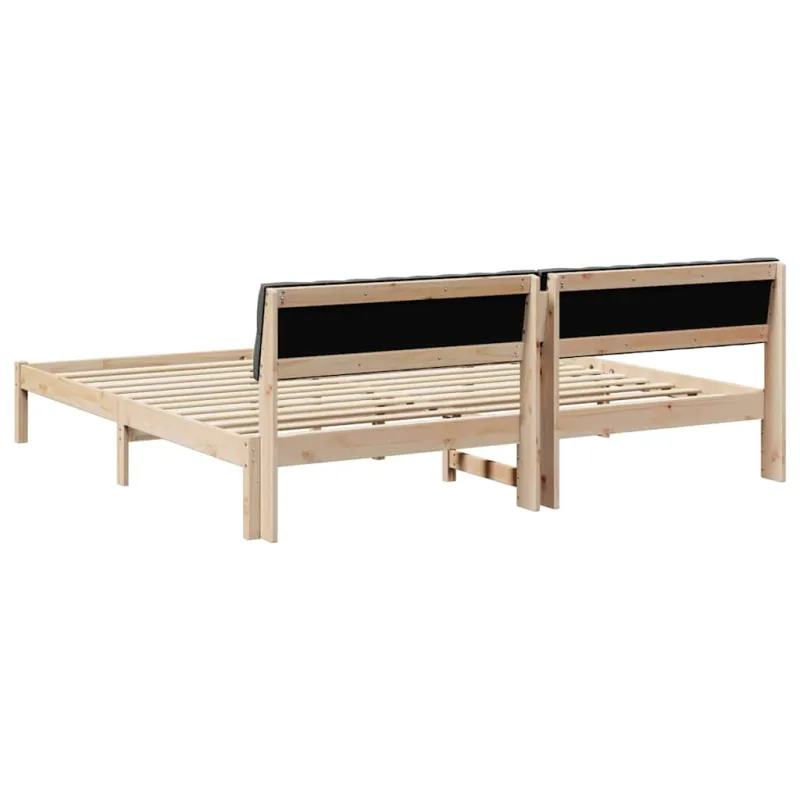 Lovos rėmas ruda ir tamsiai pilka 200 x 200 cm Pušies masyvas