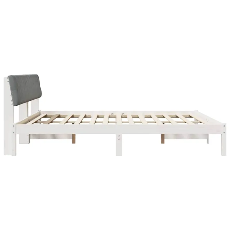 Lovos rėmas Balta ir šviesiai pilka 200 x 200 cm Pušies masyvas