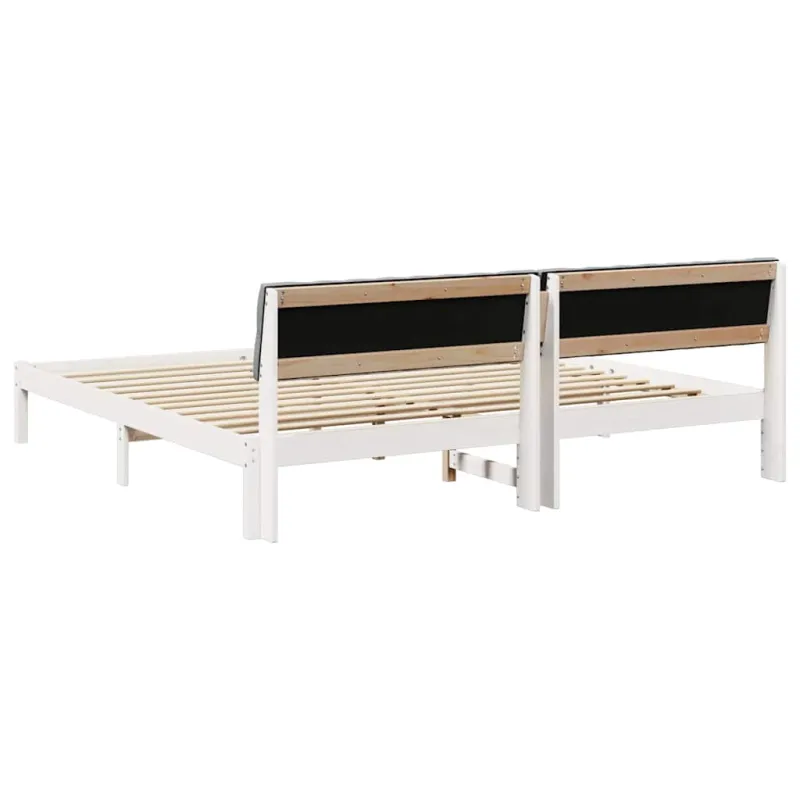 Lovos rėmas Balta ir šviesiai pilka 200 x 200 cm Pušies masyvas