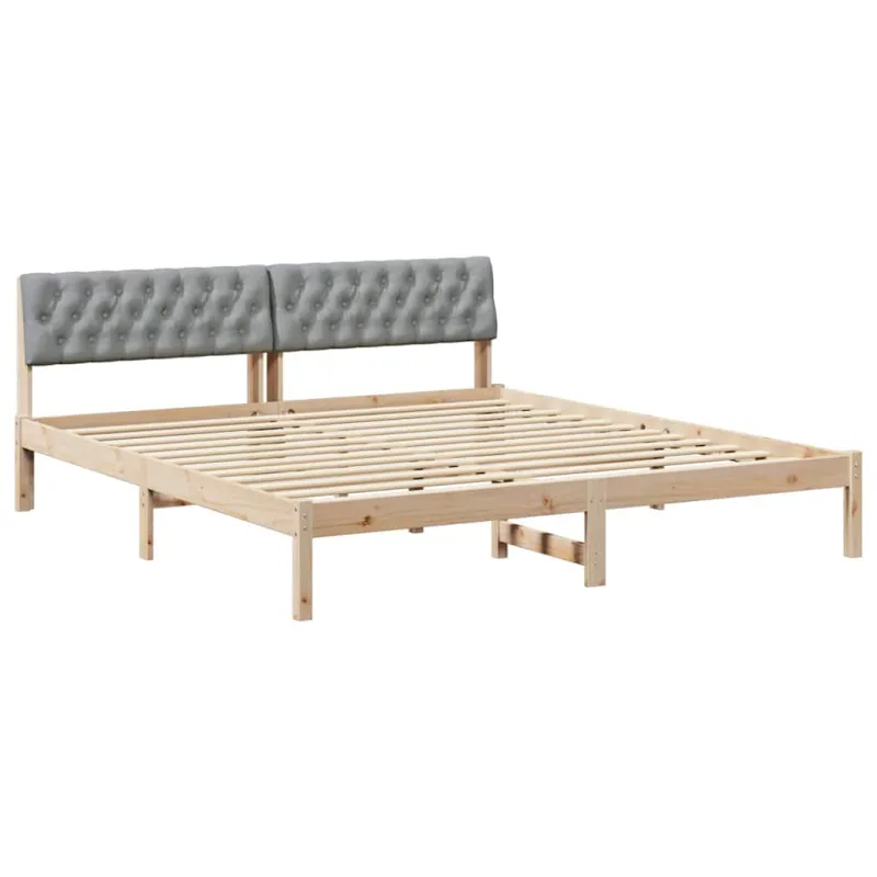 Lovos rėmas Ruda ir šviesiai pilka 180 x 200 cm Pušies masyvas