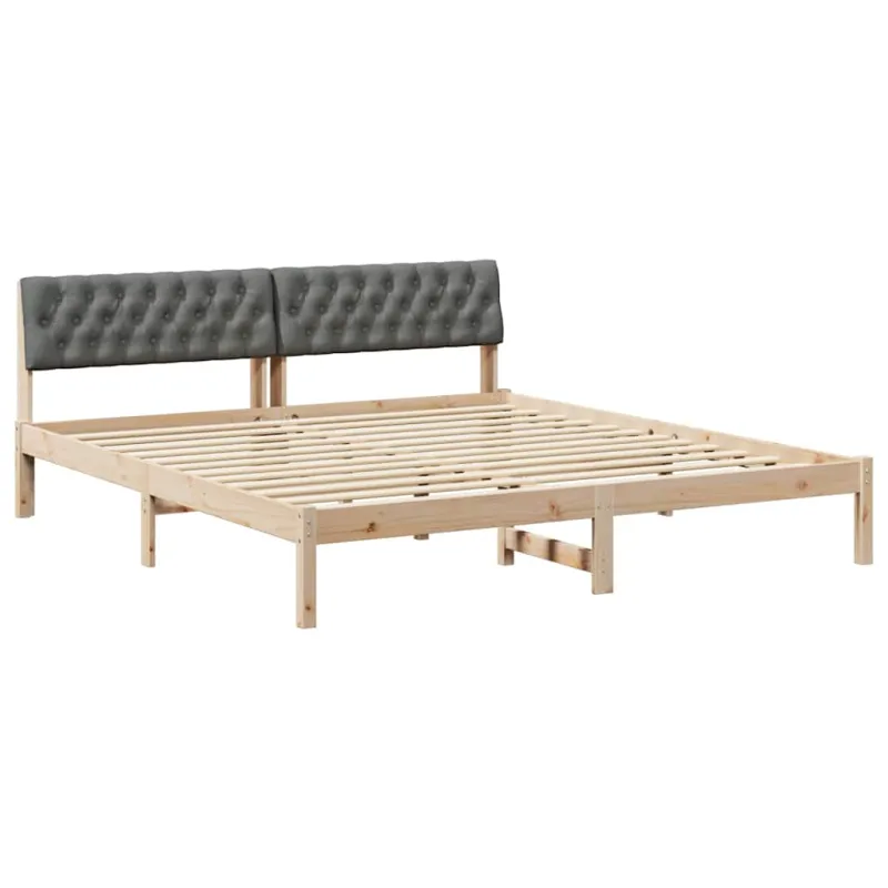 Lovos rėmas ruda ir tamsiai pilka 180 x 200 cm Pušies masyvas