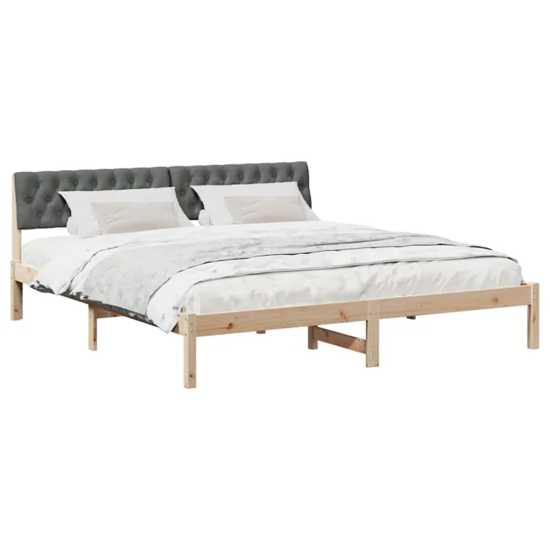 Lovos rėmas ruda ir tamsiai pilka 180 x 200 cm Pušies masyvas
