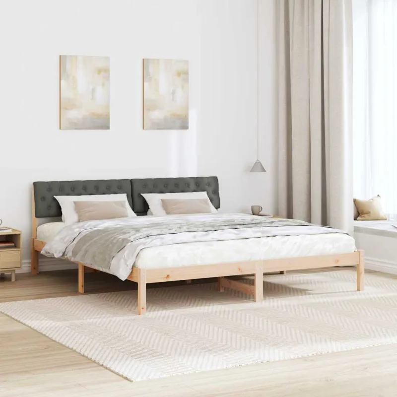 Lovos rėmas ruda ir tamsiai pilka 180 x 200 cm Pušies masyvas