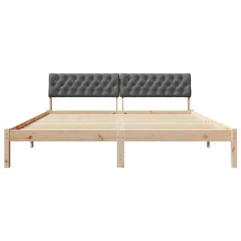 Lovos rėmas ruda ir tamsiai pilka 180 x 200 cm Pušies masyvas