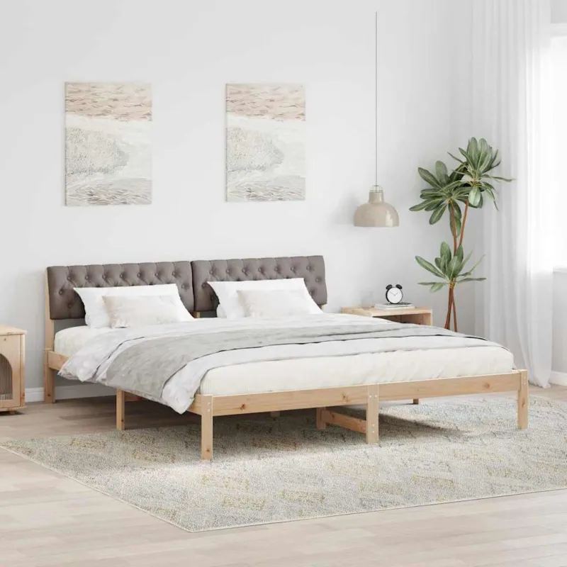 Lovos rėmas Ruda ir taupe 180 x 200 cm Pušies masyvas