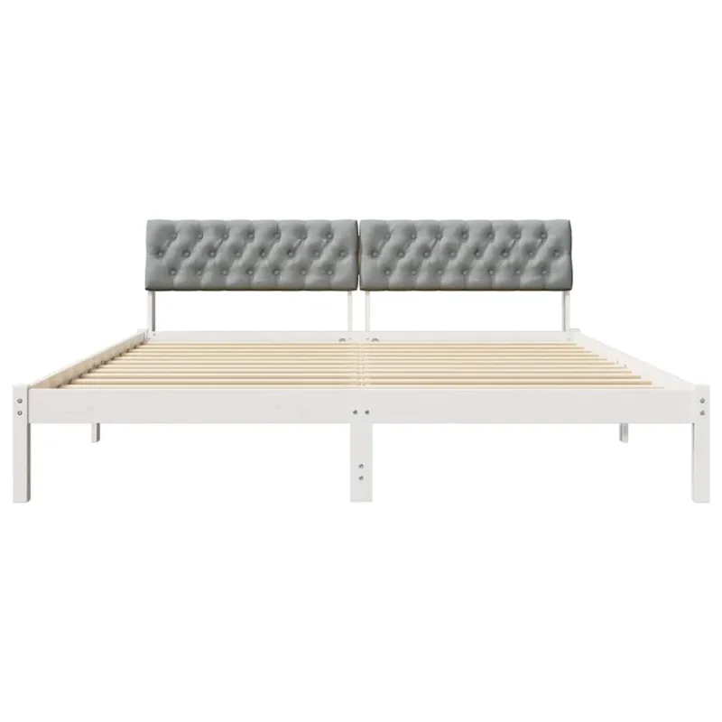 Lovos rėmas Balta ir šviesiai pilka 180 x 200 cm Pušies masyvas