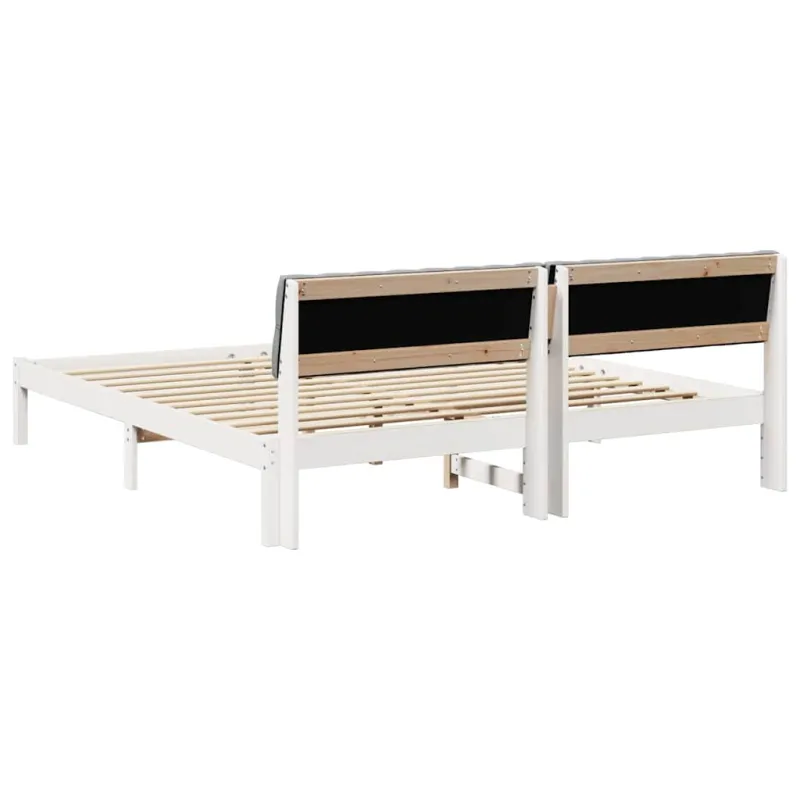 Lovos rėmas Balta ir šviesiai pilka 180 x 200 cm Pušies masyvas