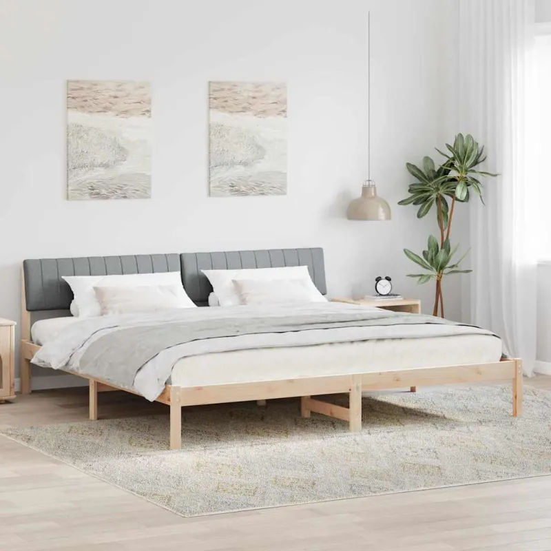 Lovos rėmas Ruda ir šviesiai pilka 200 x 200 cm Pušies masyvas