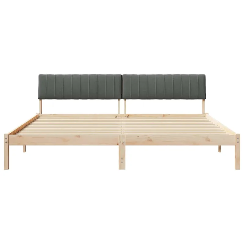 Lovos rėmas ruda ir tamsiai pilka 200 x 200 cm Pušies masyvas