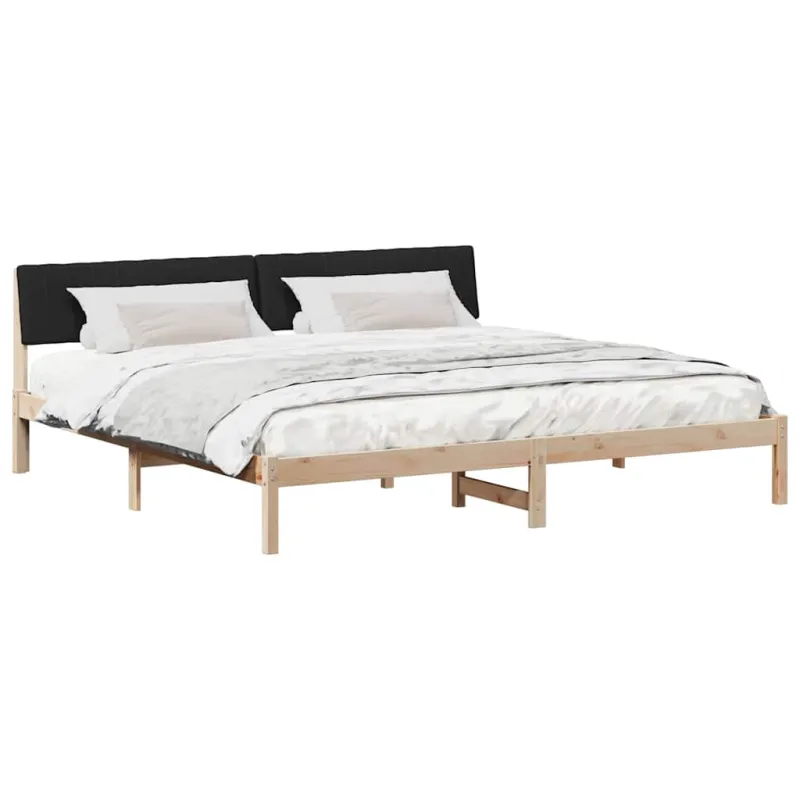 Lovos rėmas Ruda ir juoda 200 x 200 cm Pušies masyvas