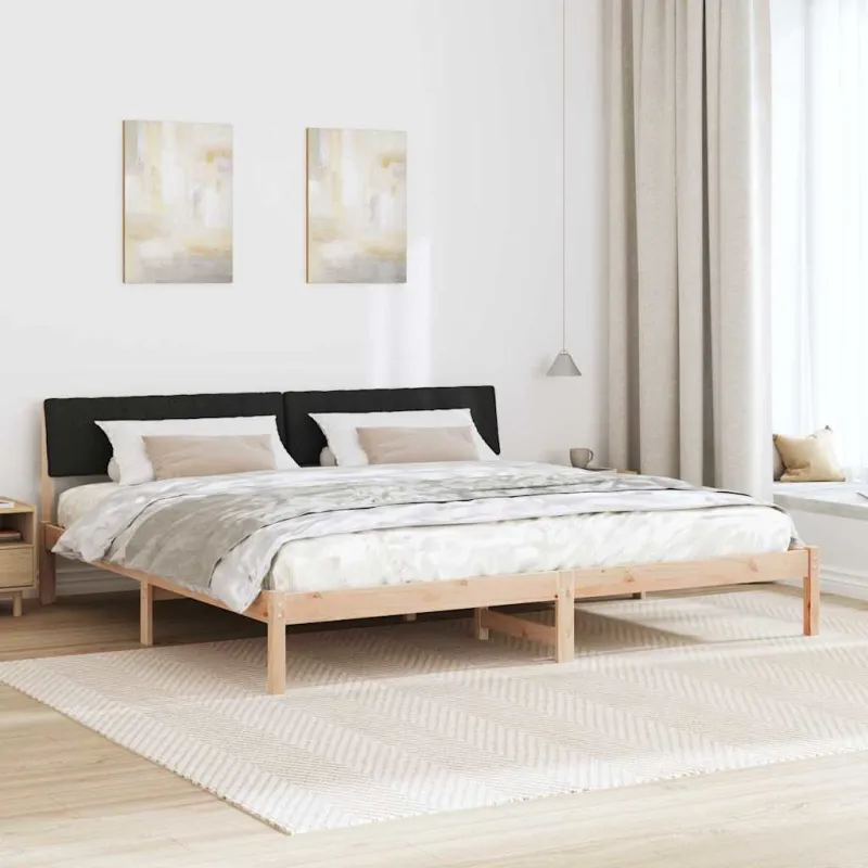 Lovos rėmas Ruda ir juoda 200 x 200 cm Pušies masyvas