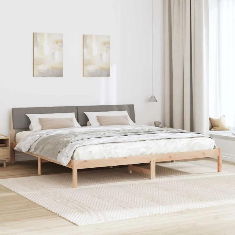Lovos rėmas Ruda ir taupe 200 x 200 cm Pušies masyvas