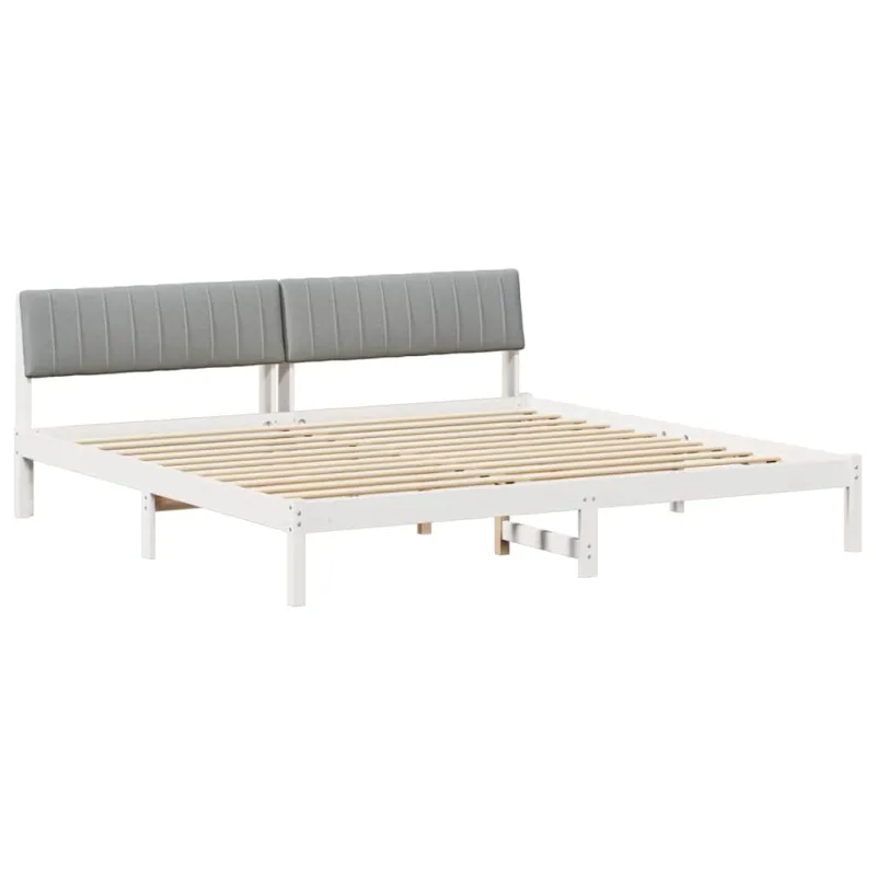 Lovos rėmas Balta ir šviesiai pilka 200 x 200 cm Pušies masyvas