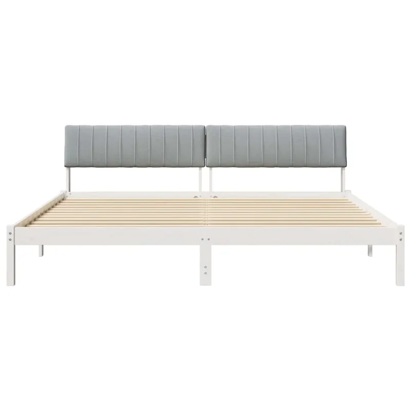 Lovos rėmas Balta ir šviesiai pilka 200 x 200 cm Pušies masyvas