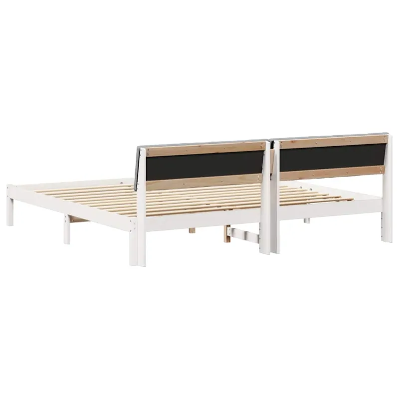 Lovos rėmas Balta ir šviesiai pilka 200 x 200 cm Pušies masyvas