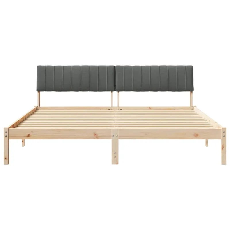 Lovos rėmas ruda ir tamsiai pilka 180 x 200 cm Pušies masyvas