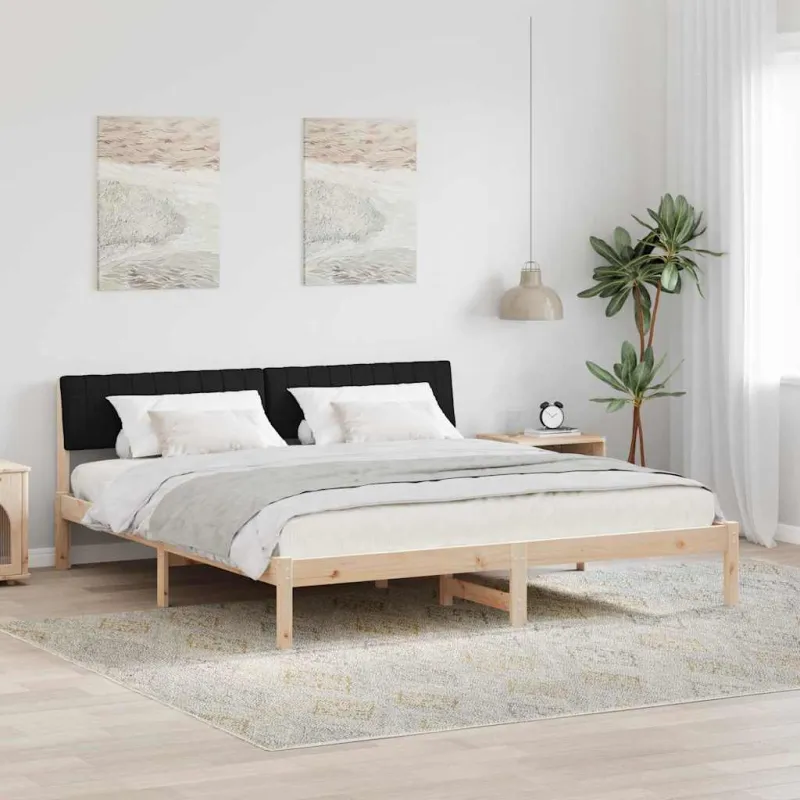 Lovos rėmas Ruda ir juoda 180 x 200 cm Pušies masyvas
