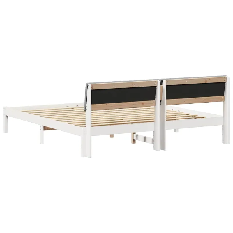Lovos rėmas Balta ir šviesiai pilka 180 x 200 cm Pušies masyvas