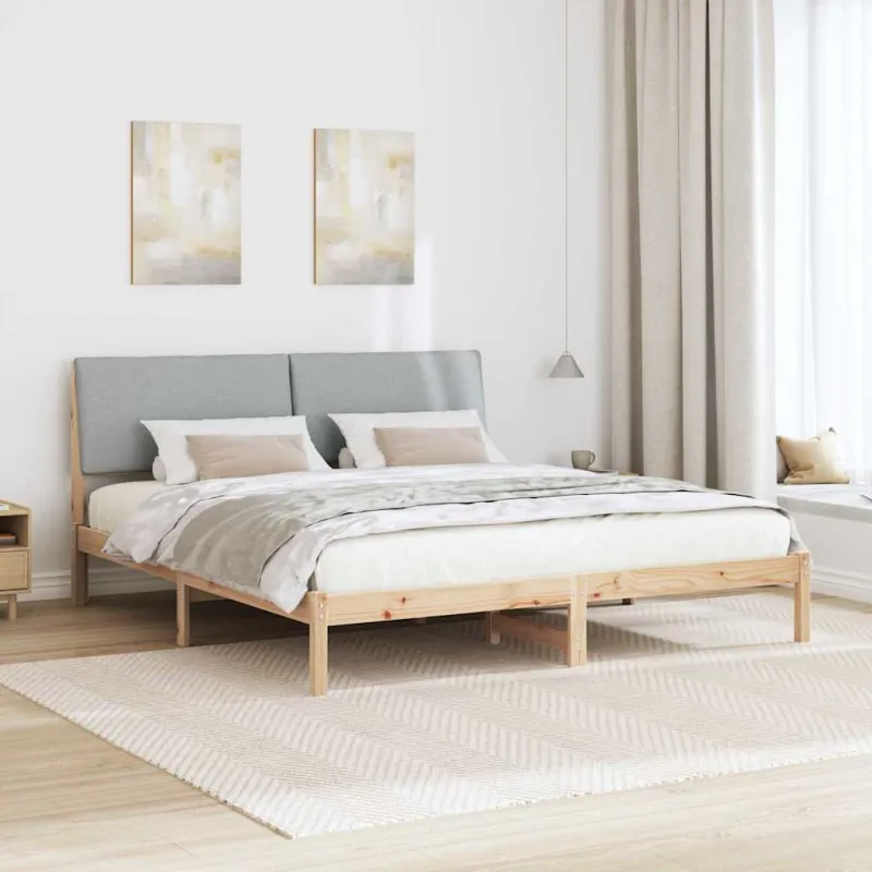 Lovos rėmas Ruda ir šviesiai pilka 200 x 200 cm Pušies masyvas