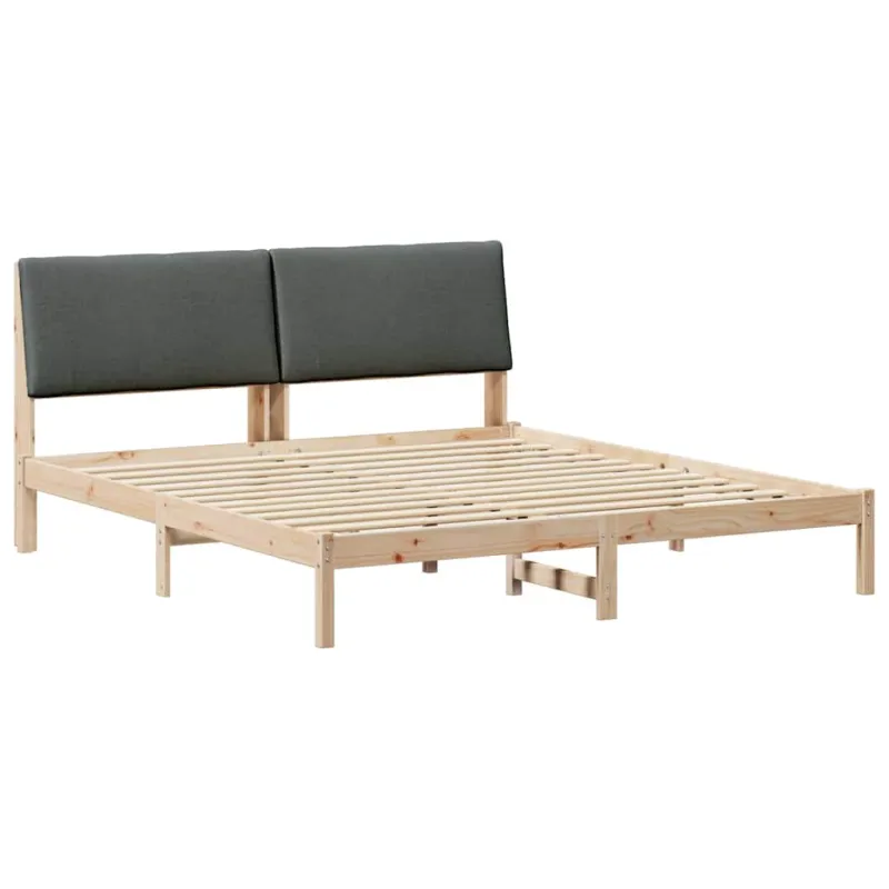 Lovos rėmas ruda ir tamsiai pilka 200 x 200 cm Pušies masyvas