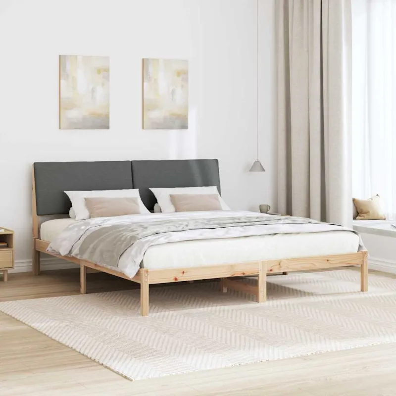 Lovos rėmas ruda ir tamsiai pilka 200 x 200 cm Pušies masyvas