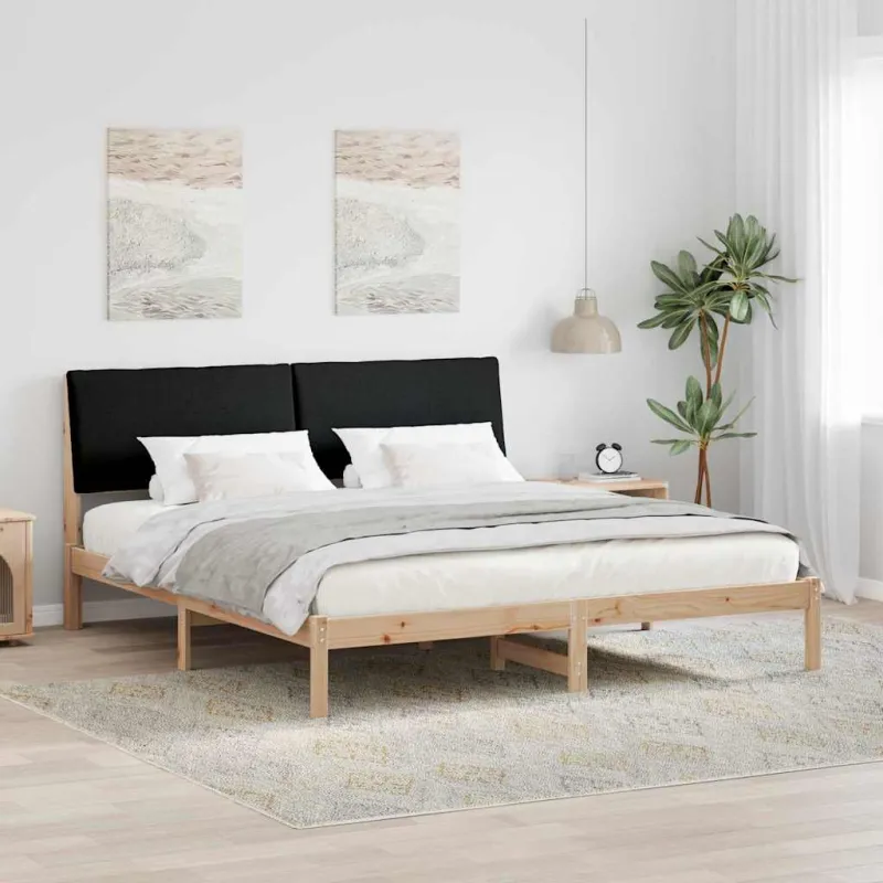 Lovos rėmas Ruda ir juoda 200 x 200 cm Pušies masyvas