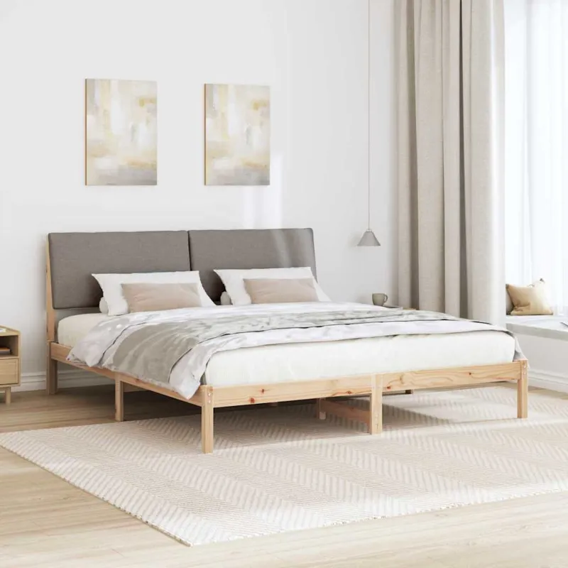 Lovos rėmas Ruda ir taupe 200 x 200 cm Pušies masyvas