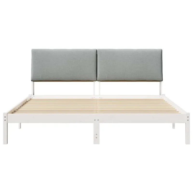 Lovos rėmas Balta ir šviesiai pilka 180 x 200 cm Pušies masyvas