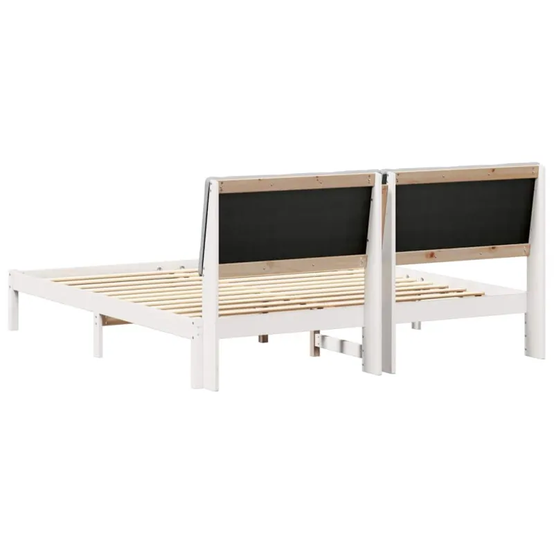Lovos rėmas Balta ir šviesiai pilka 180 x 200 cm Pušies masyvas
