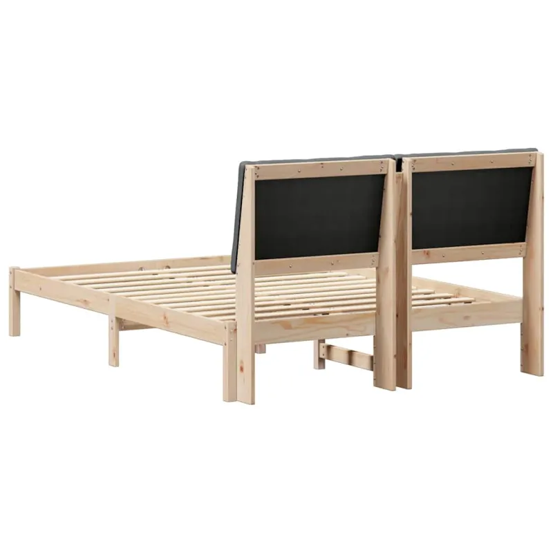 Lovos rėmas ruda ir tamsiai pilka 160 x 200 cm Pušies masyvas
