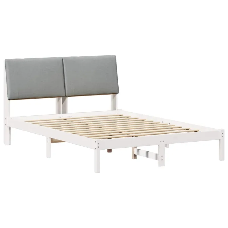Lovos rėmas Balta ir šviesiai pilka 150 x 200 cm Pušies masyvas