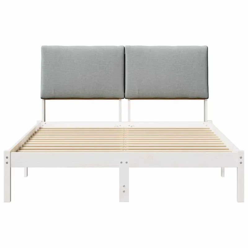 Lovos rėmas Balta ir šviesiai pilka 150 x 200 cm Pušies masyvas
