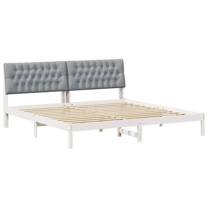 Lovo rėmas su apmuštu galvūgaliu Balta 200 x 200 cm