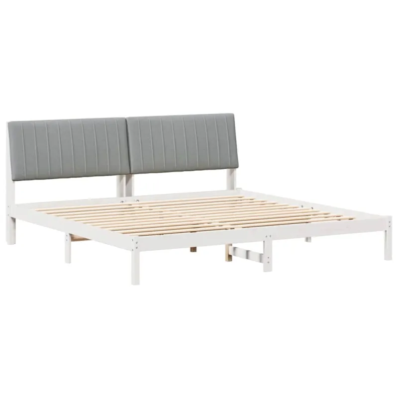 Lovos rėmas Balta 200 x 200 cm Kietos pušies mediena