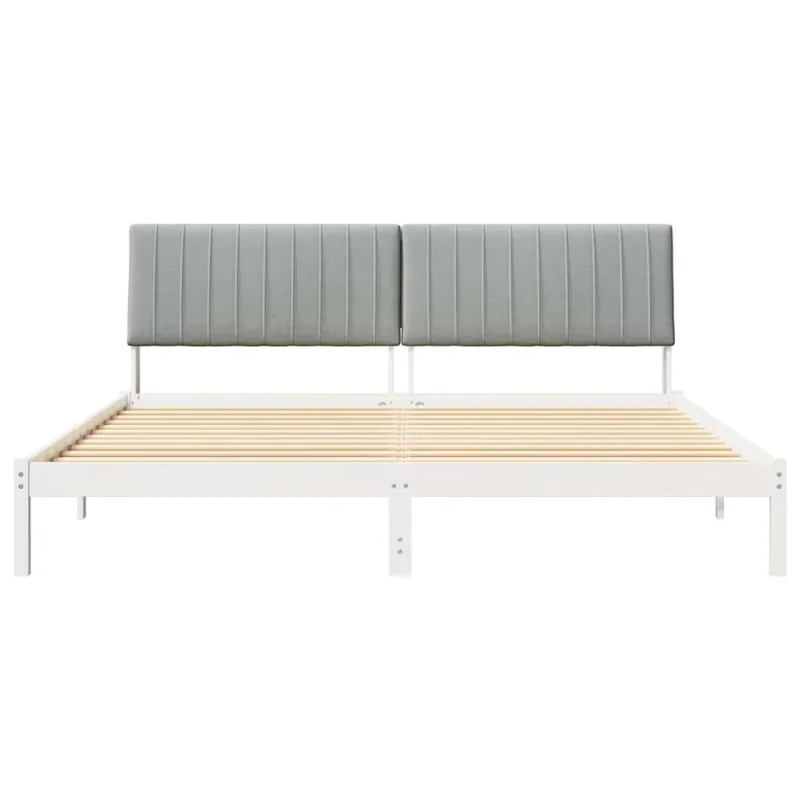 Lovos rėmas Balta 200 x 200 cm Kietos pušies mediena